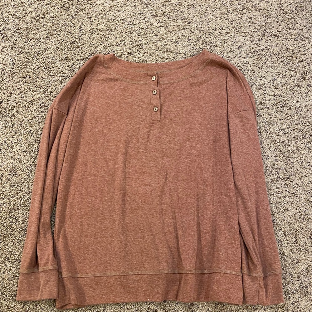 Women's Brown Long Sleeve Top